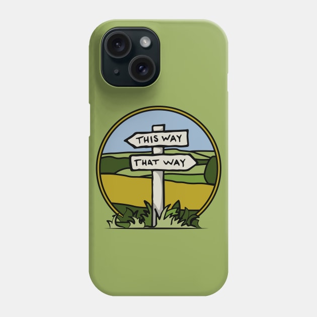 Signpost at a Crossroads Phone Case by Phil Tessier