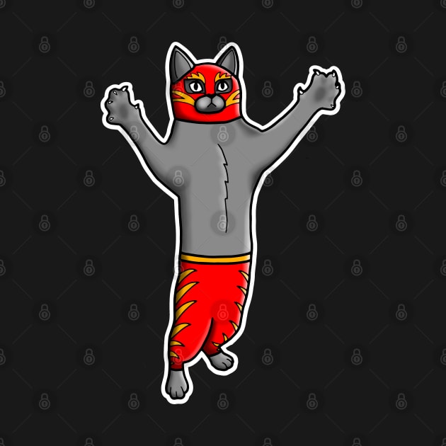 Gato Luchadore - Cat Luchador - Wrestler Kitty by prettyinink