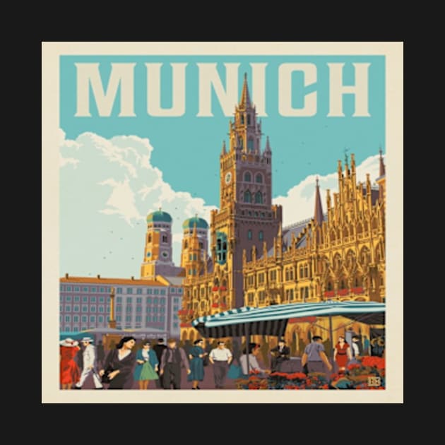 MUNICH GERMANY TRAVEL VINTAGE by cityvinart