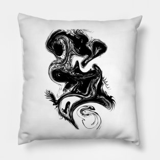 Abstract ink wave Pillow