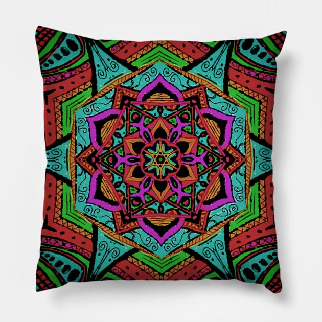 Evolve Mandala Pillow by Shumlosh