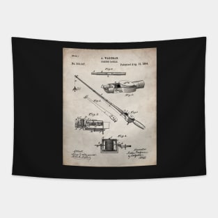 Fishing Rod Patent - Fishing Art - Antique Tapestry