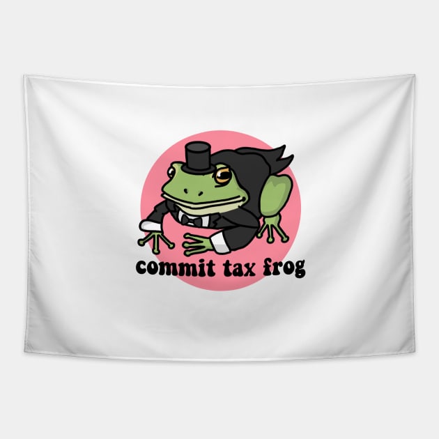 Commit Tax Frog Sticker - Pink Tapestry by KatiaMart