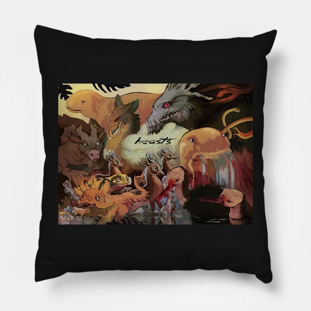 Bestiary illustration Pillow by KO-of-the-self