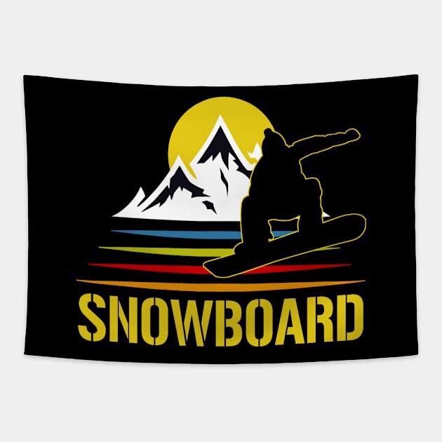 Snowboard Tapestry by funkyteesfunny