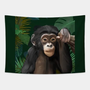 Cute Baby Chimp Tapestry