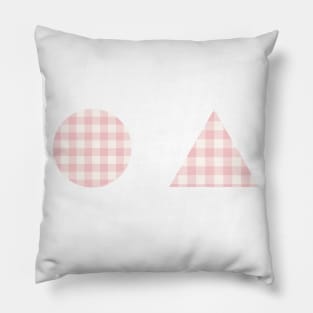 Pink Gingham Shapes Pillow