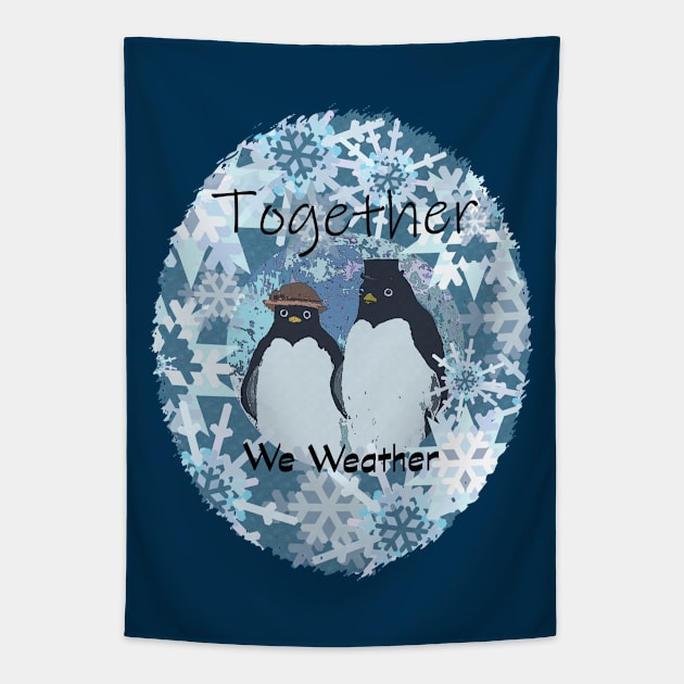 Penguins Together We Weather Tapestry by MelissaJBarrett