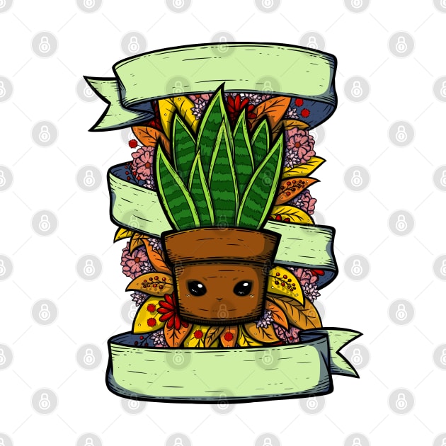 Cute Snake Plant Illustration by zarya_kiqo