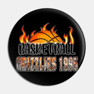 Classic Basketball Design Grizzlies Personalized Proud Name Pin