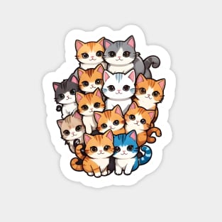 Pile of cute cats Magnet