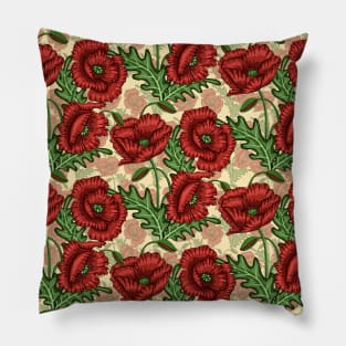 Poppies Pattern Design Pillow