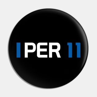 PER 11 Design - White Text Pin