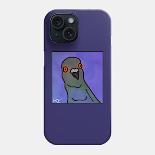 Glowing Eyes Pigeon Doodle Phone Case