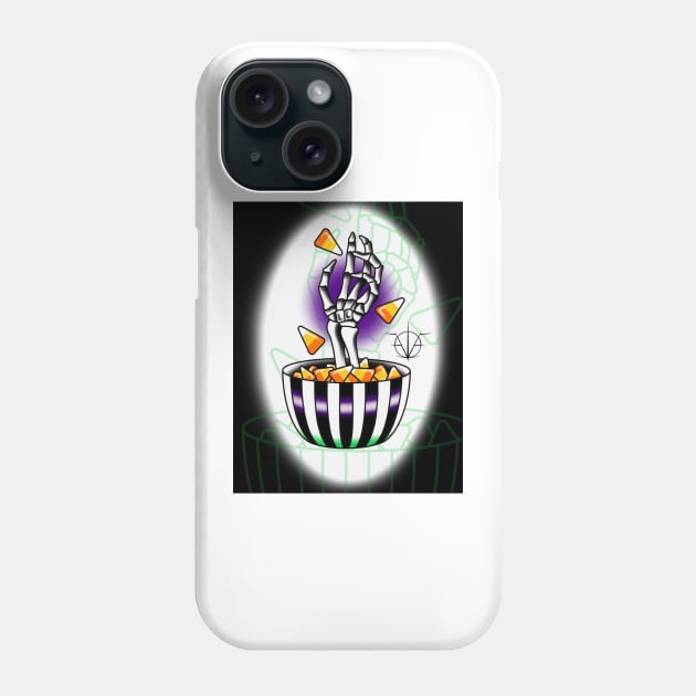 Spooky scary skeleton hand Phone Case by darkangelartistry