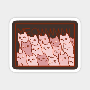 A bunch of cats in frame by Sunnie Meowtlu Magnet