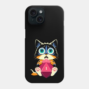 Critical Fail Cat D20 Dice Phone Case