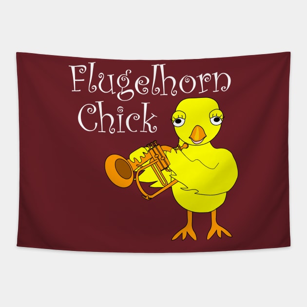 Flugelhorn Chick White Text Tapestry by Barthol Graphics