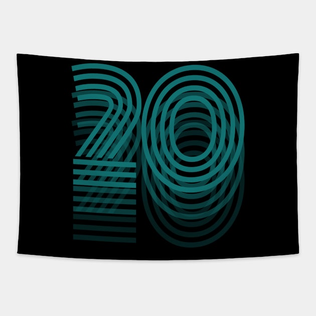 'Sporty Lucky Number 20' Awesome Lucky Number Gift Tapestry by ourwackyhome