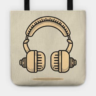 Line art of an old headphones Tote