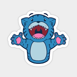 Happy Tiger (Blue) Magnet