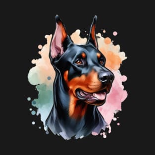 watercolor doberman dog T-Shirt