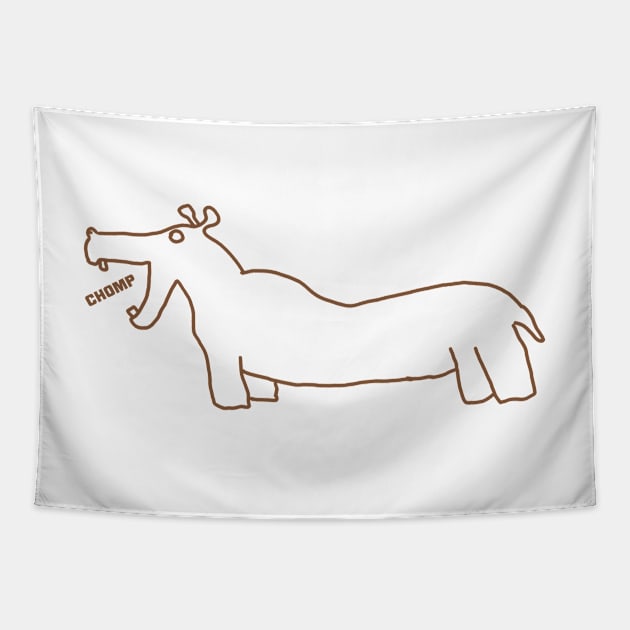 CHOMP Hippo Tapestry by LochNestFarm