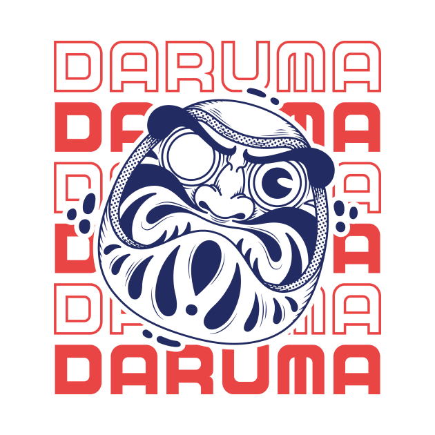 daruma doll illustration and typography by Spes.id