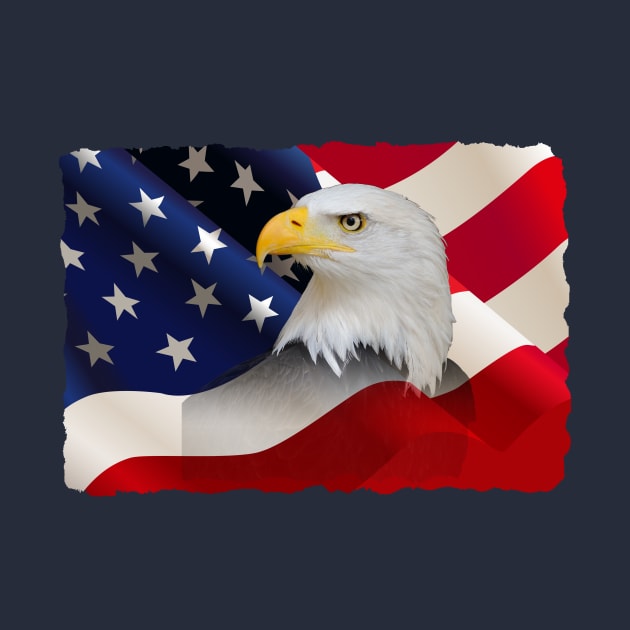 USA Flag with Bald Eagle by vladocar