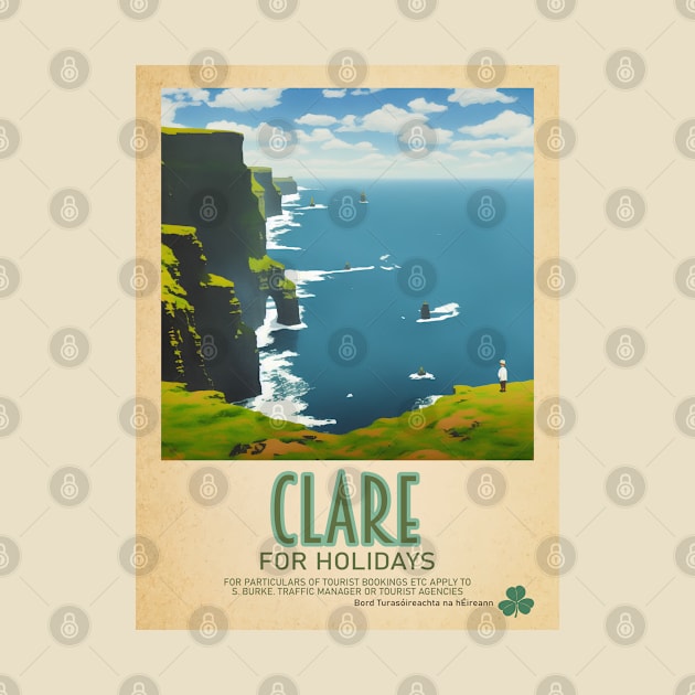 Clare Ireland - Irish Retro Style Tourism Poster by Ireland