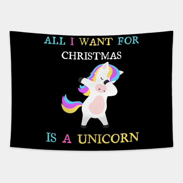 All I Want for Christmas is a Unicorn Tapestry by GMAT