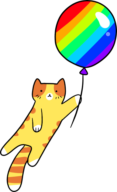 Rainbow Balloon Tabby Cat Kids T-Shirt by saradaboru