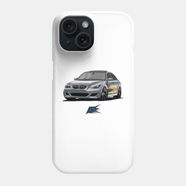 bmw m5 v10 gray Phone Case by naquash