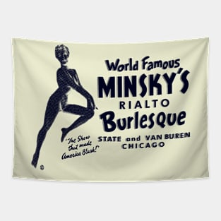 Vintage Minsky's World Famous Burlesque Chicago Tapestry