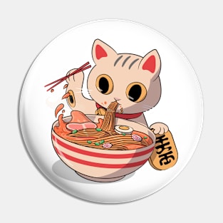 Even Cat Loves Ramen Pin