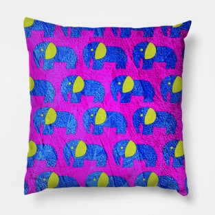 elephants go elephants in ecopop painting pattern Pillow