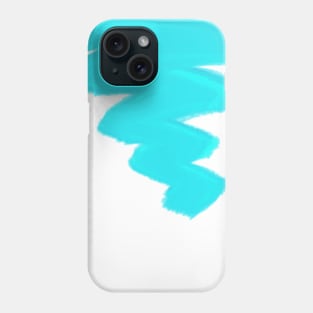 Abstract Neon Cyan Brush Stroke Phone Case