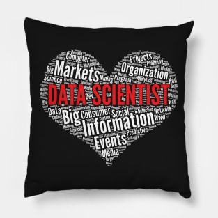 Data Scientist Heart Shape Word Cloud Computer Science product Pillow