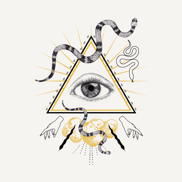 All seeing eye with snakes by Darkstar Designs