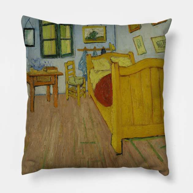 Bedroom in Arles (1888) Vincent van Gogh Pillow by Comrade Jammy