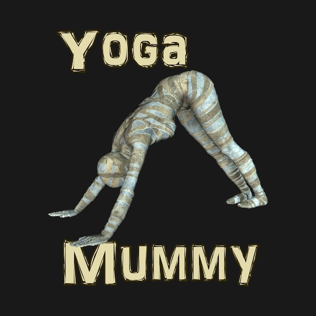 Yoga Mummy Downward Dog Pose by Captain Peter Designs