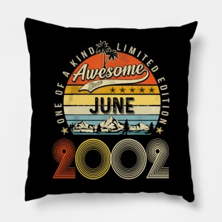 Awesome Since June 2002 Vintage 21st Birthday Pillow