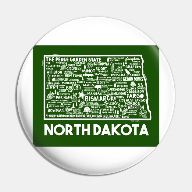 North Dakota Map Pin by fiberandgloss