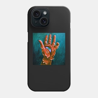 Melting Hand - Surreal Abstract Art - Orange and Teal Variant Phone Case