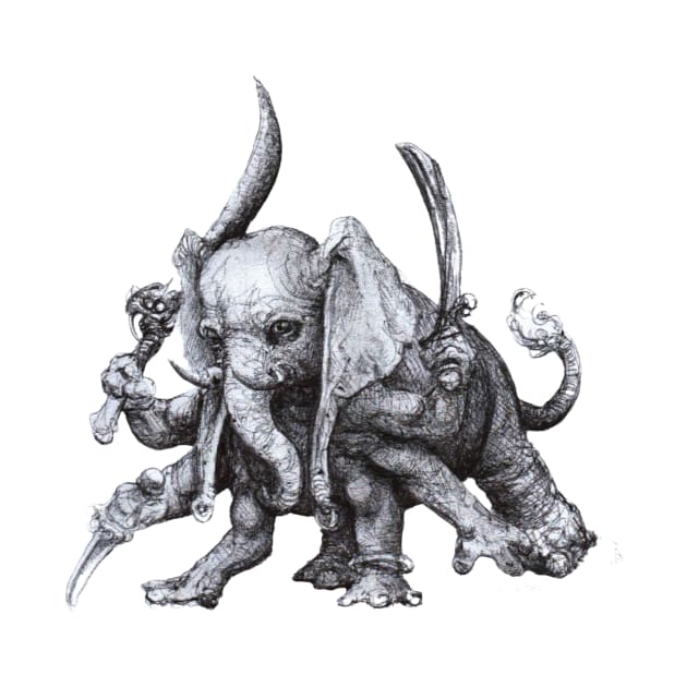 elephant warrior - Ganesh Inspo by artbyst