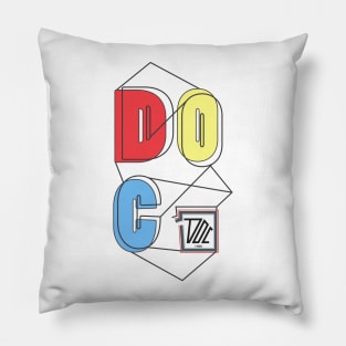 hip hop street lettering logotype red doc Pillow