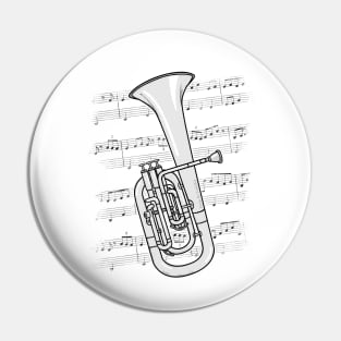 Tenor Horn Player Hornist Brass Musician Pin