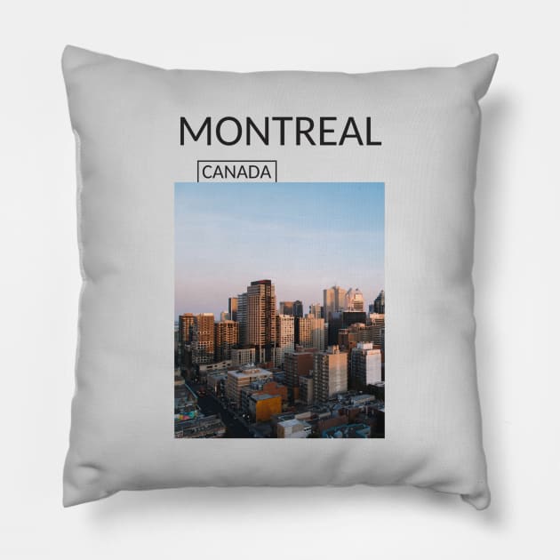 Montreal Quebec Canada Skyline Cityscape Urbanscape Gift for Canadian Canada Day Present Souvenir T-shirt Hoodie Apparel Mug Notebook Tote Pillow Sticker Magnet Pillow by Mr. Travel Joy