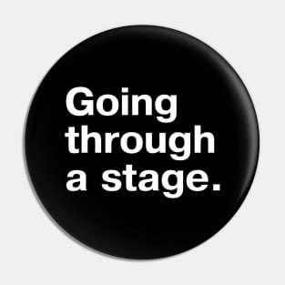 Going through a stage. Pin