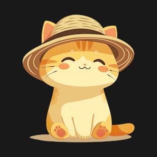 Kawaii Cat in a Hat T-Shirt